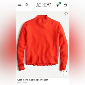 Black J Crew 100% Cashmere Mockneck Sweater